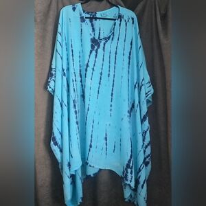 Blue Tie-Dye Women's Dress